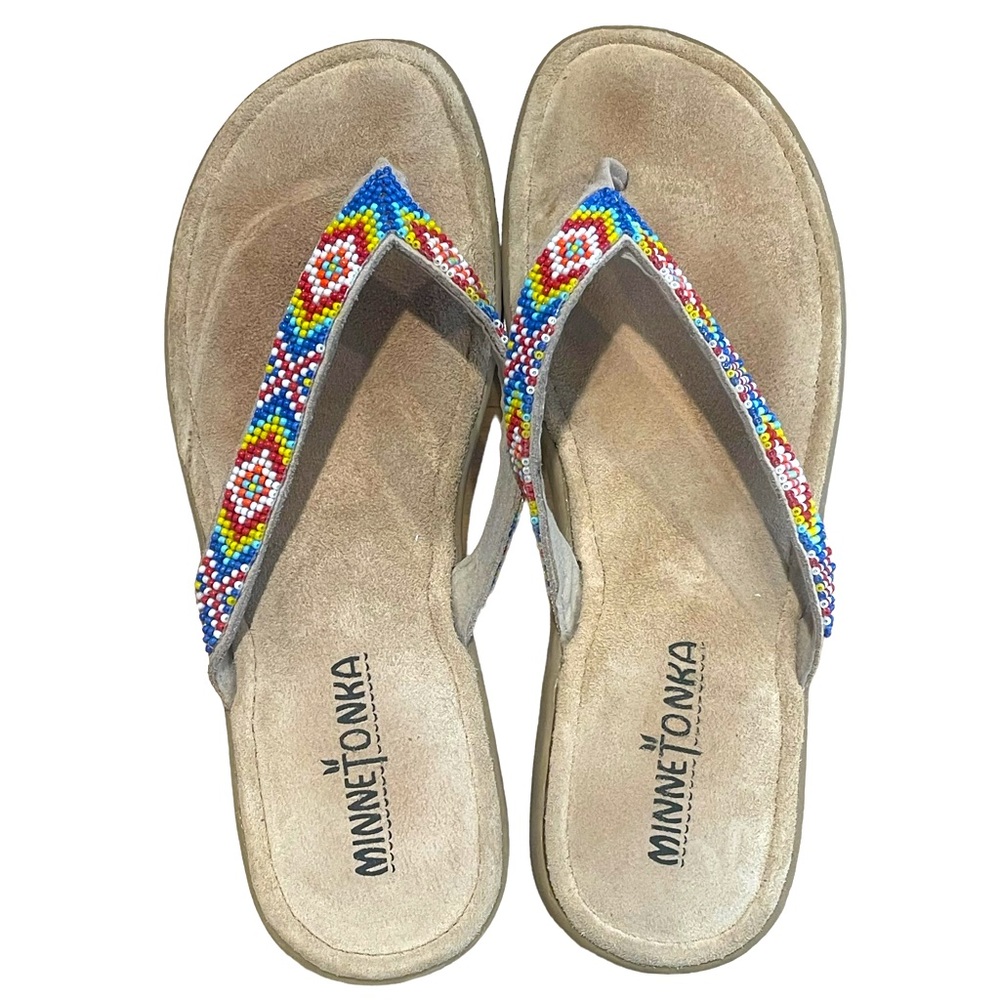 Women’s Minnetonka Native American Beaded Sandals Size 8 EUC - Picture 9 of 12